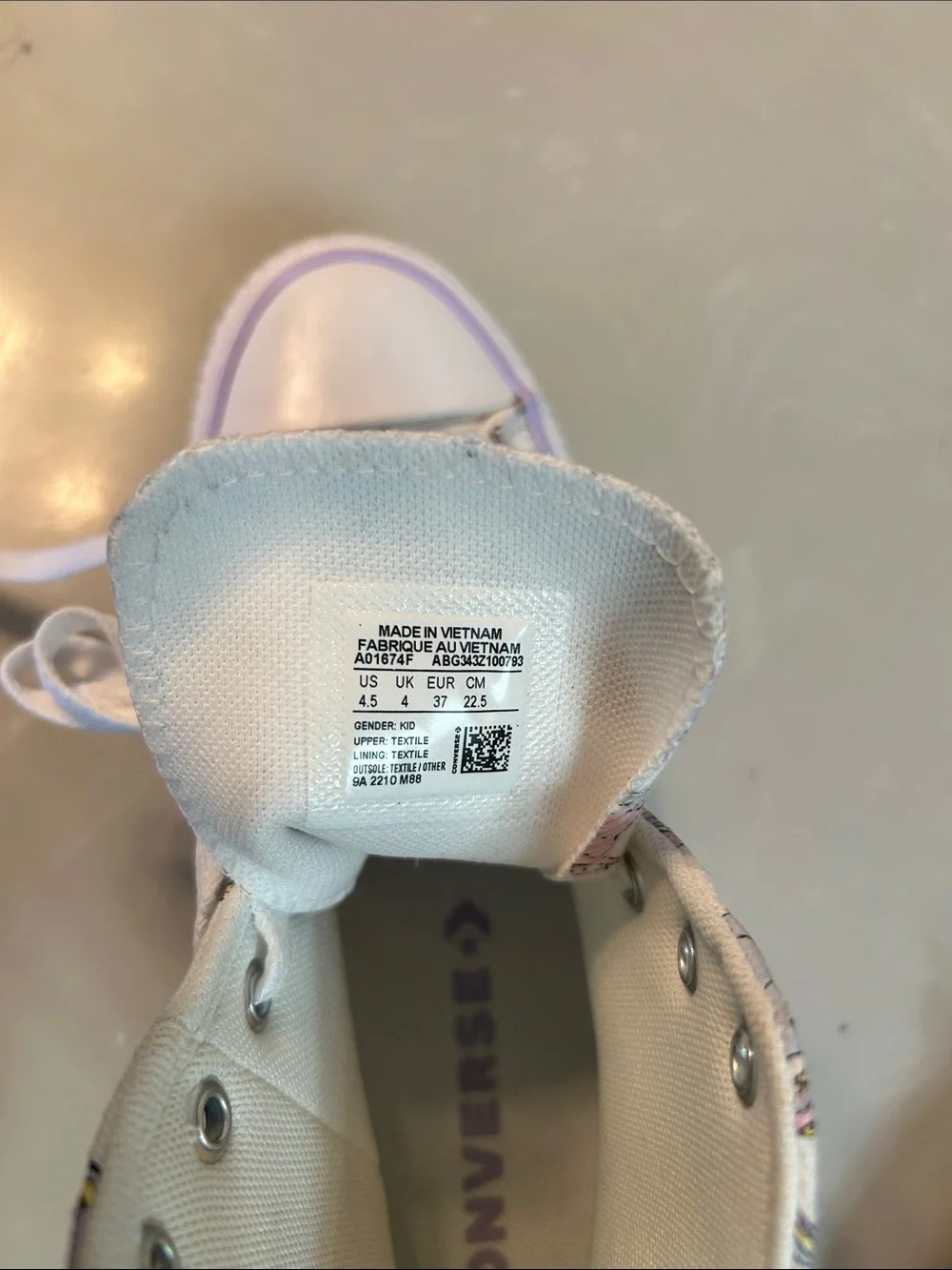 Converse Kids Unicorn Print High Top Sneakers in White and Pastel